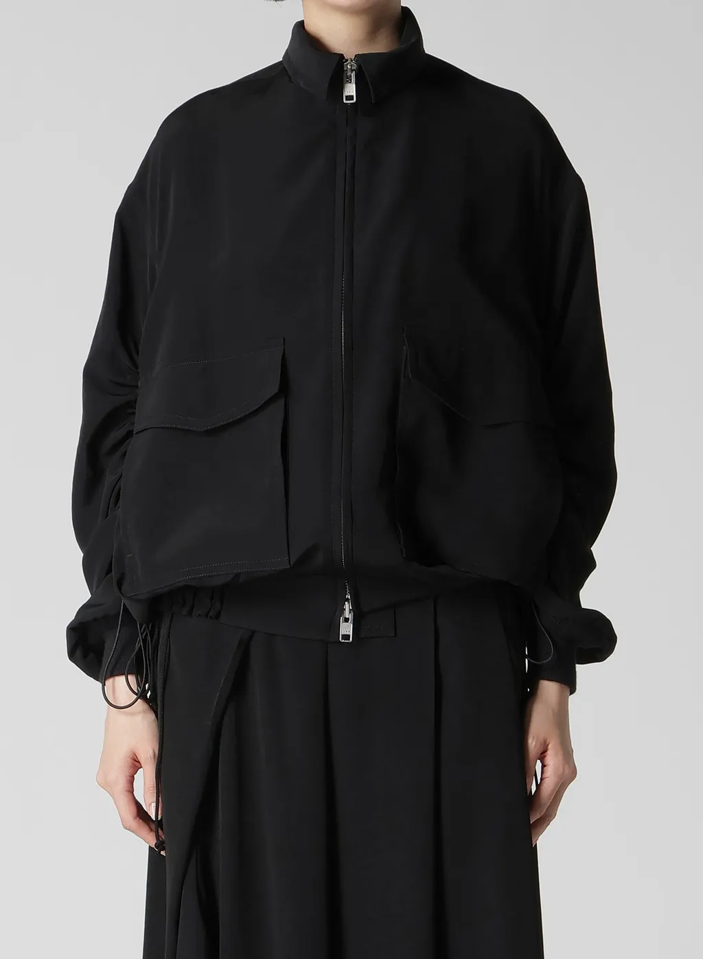 Ta/Pe Crepe De Chine Shirring Sleeve Jacket