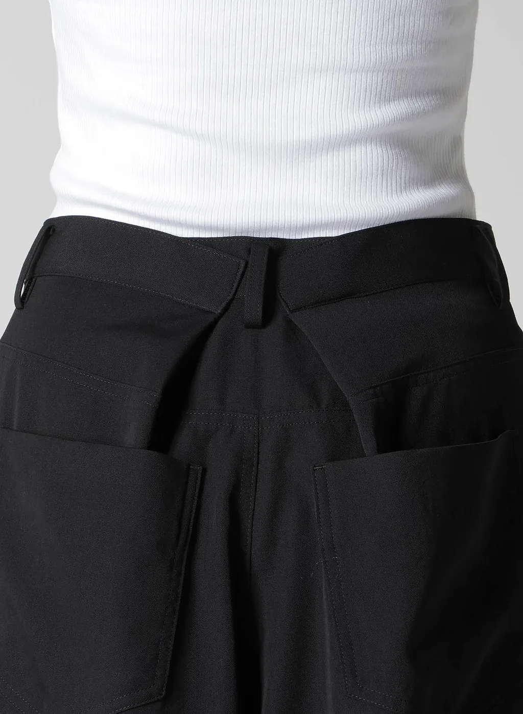 Gabardine Asymmetry Baggy Pants