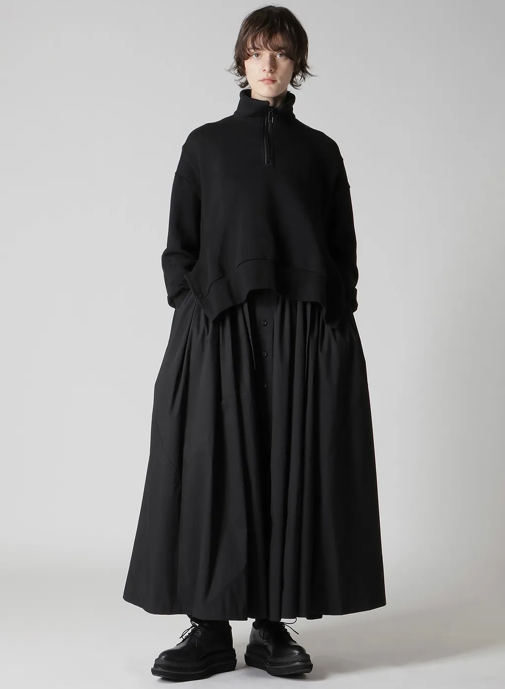 Liy/C French Terry Flared Half-Zip Pullover