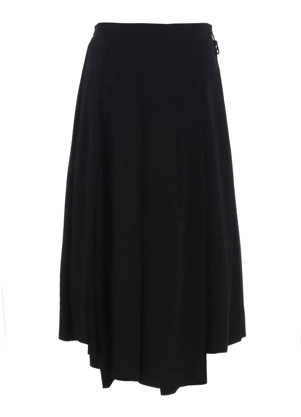 Ta/Pe Crepe De Chine Unbalanced Tuck Skirt