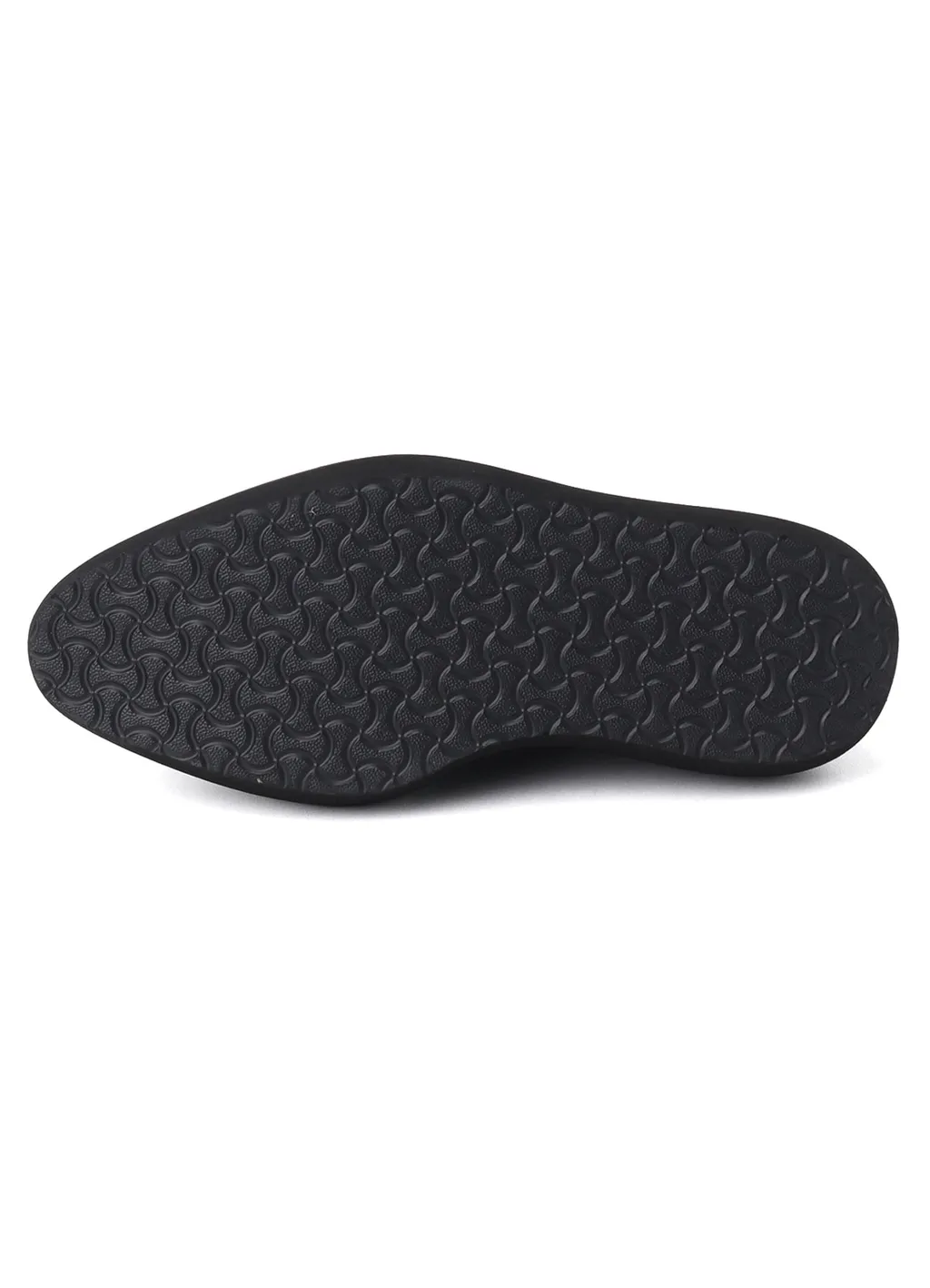 Smooth Leather Blk Flatform Plain Toe Shoes
