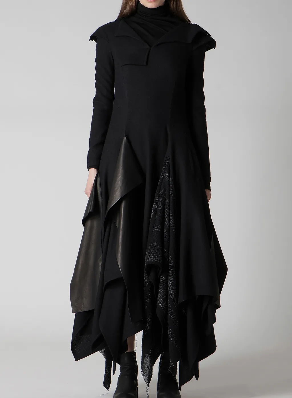 Wool Viyella Draped Flare Dress