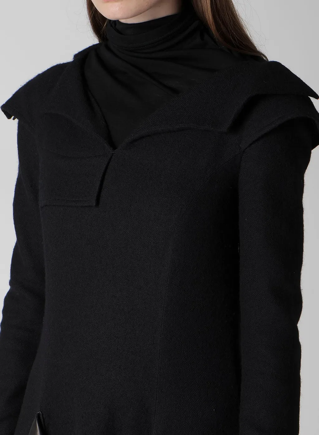 Wool Viyella Draped Flare Dress