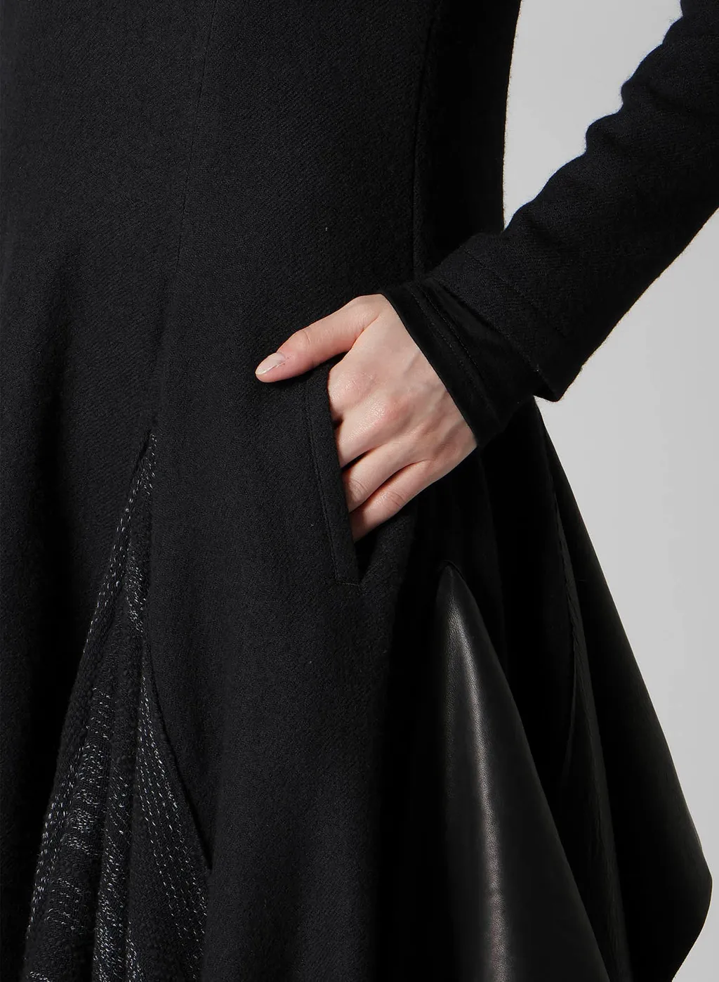 Wool Viyella Draped Flare Dress