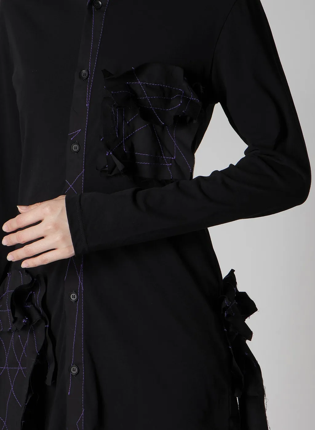 Cotton Single Jersey Color Stitched Blouse G