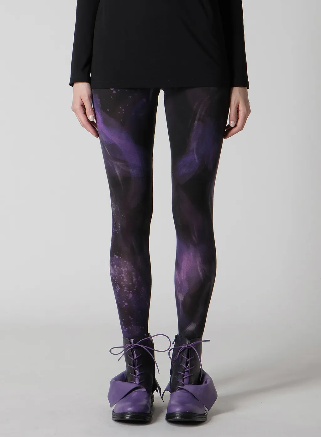 Purple A Pattern Basic Leggings