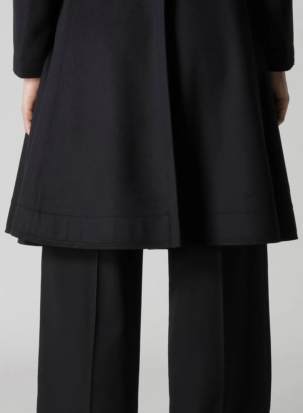 W/Ca Beaver Cloth Paneled Flare Coat