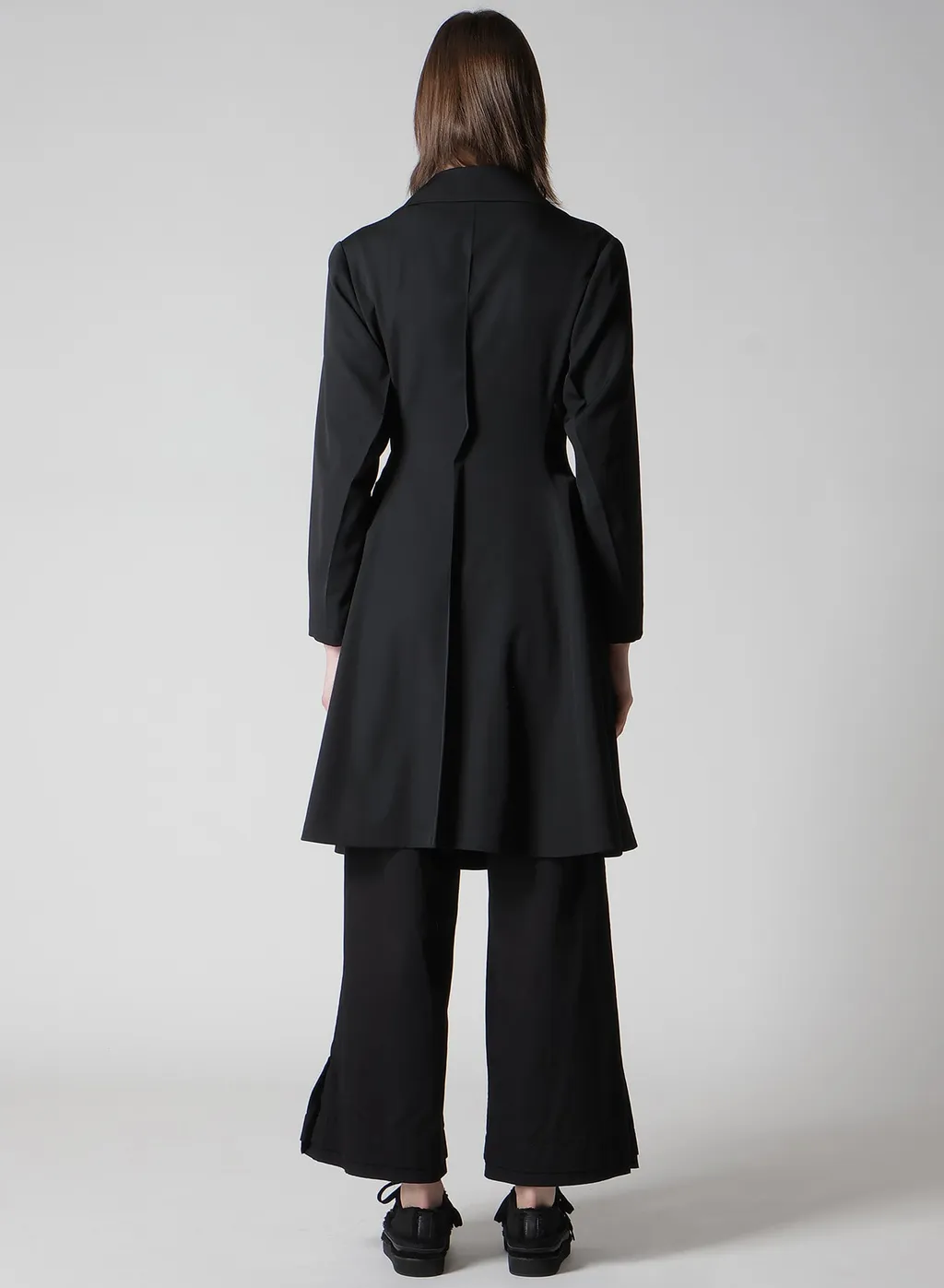 Gabardine Paneled Flare Coat