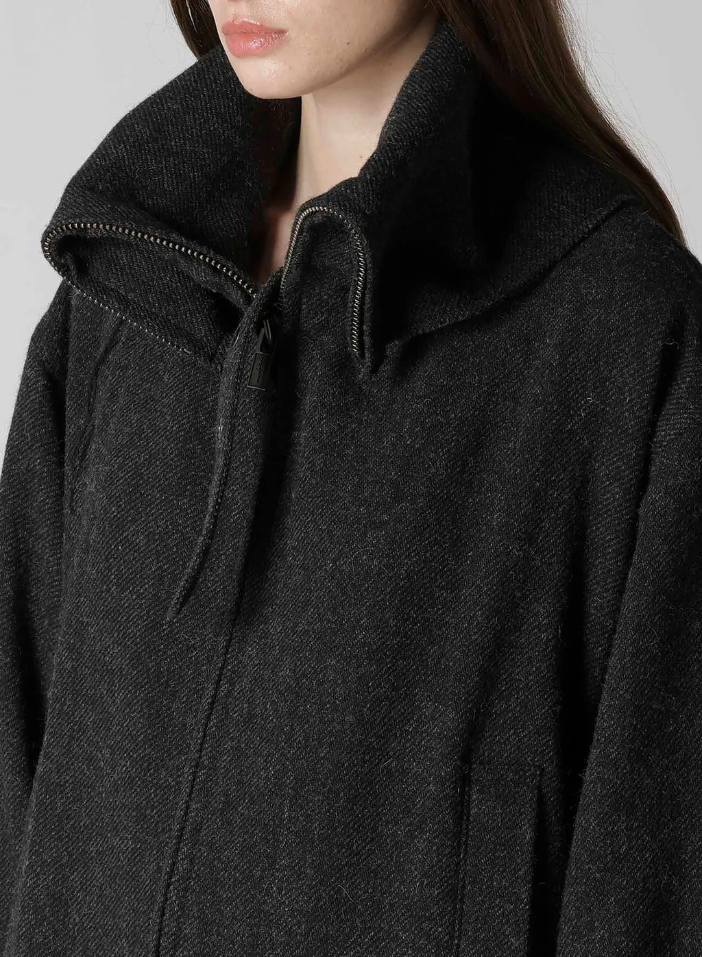 Tweed Cloth B Collar Coat