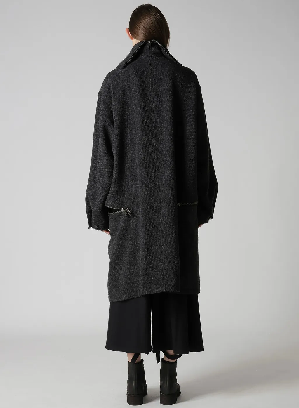 Tweed Cloth B Collar Coat