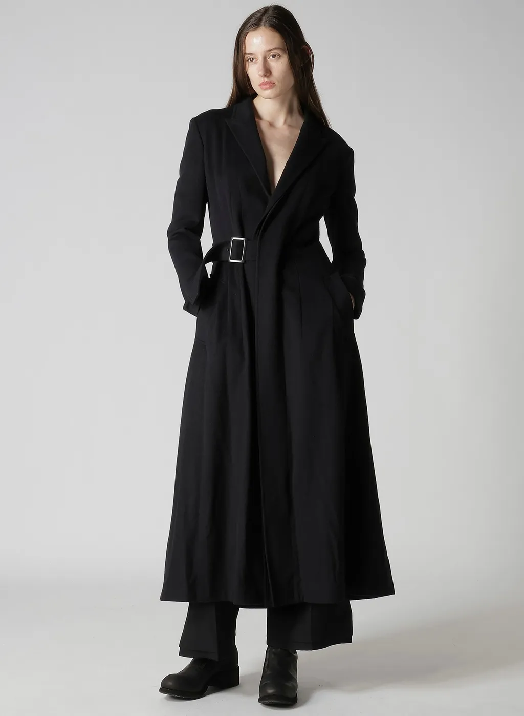 W/Ca Beaver Cloth Waist Belt D Coat