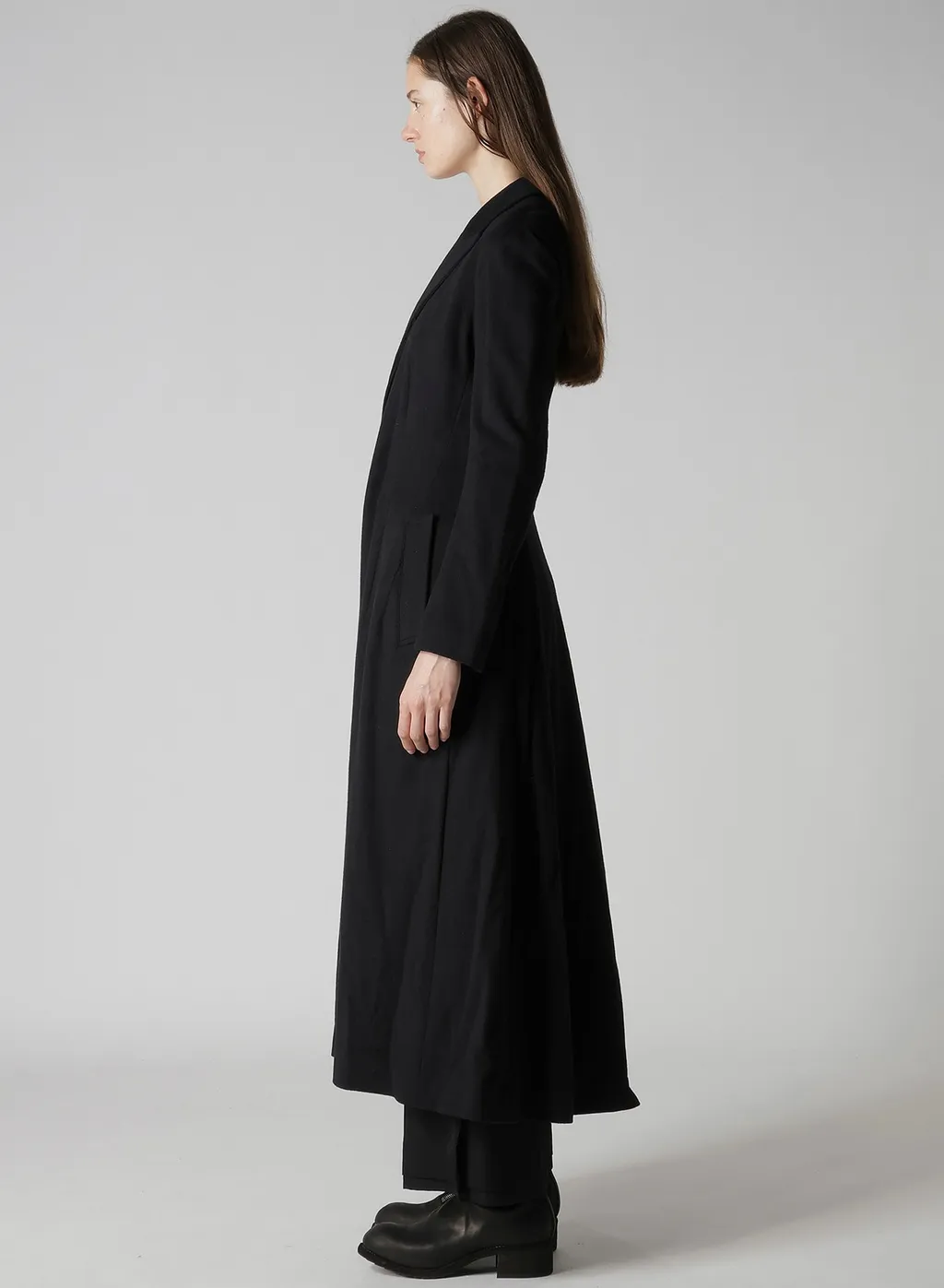 W/Ca Beaver Cloth Waist Belt D Coat