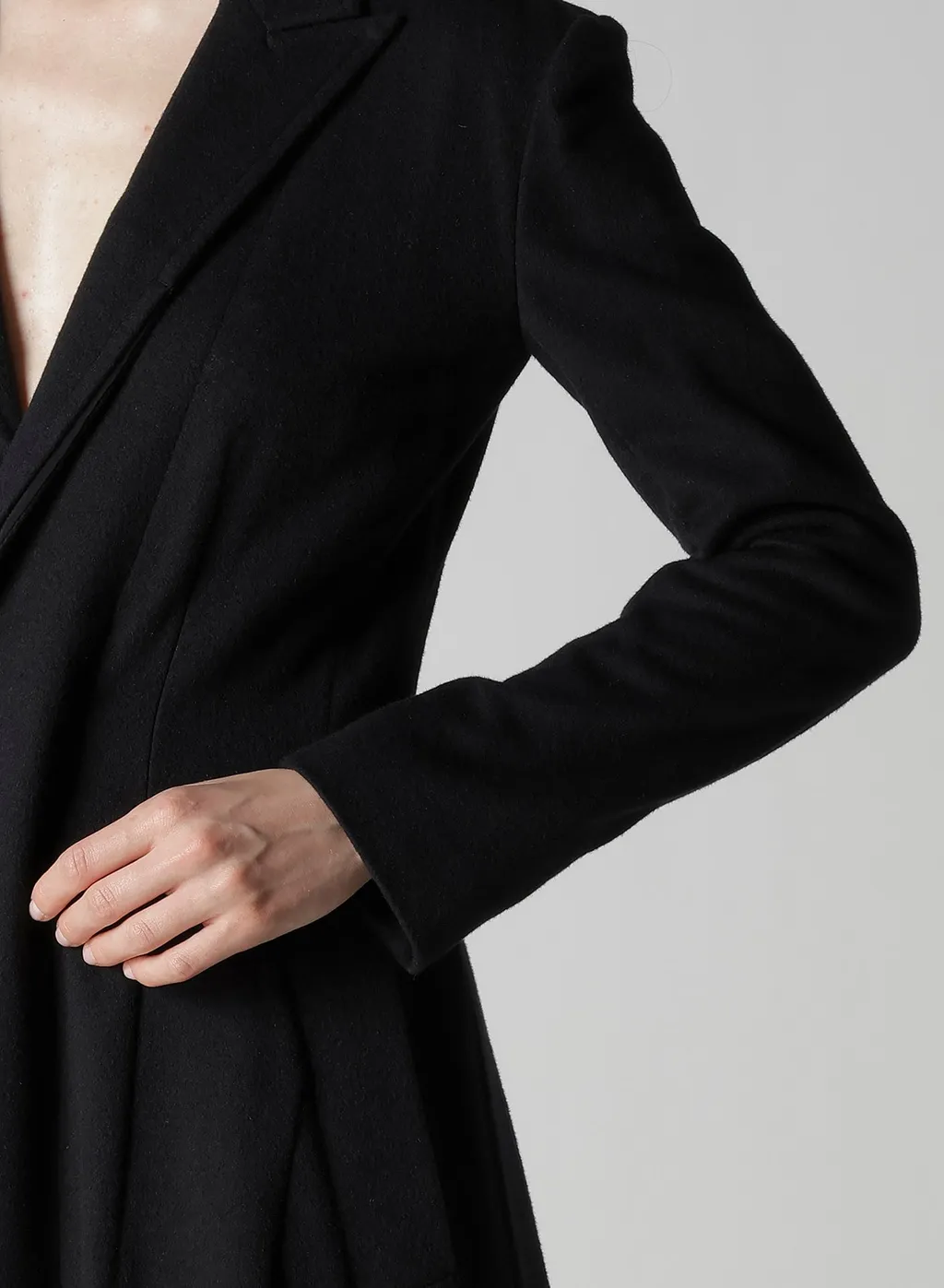 W/Ca Beaver Cloth Waist Belt D Coat