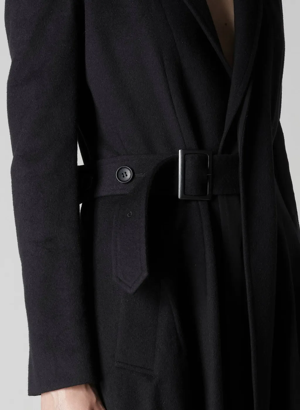 W/Ca Beaver Cloth Waist Belt D Coat