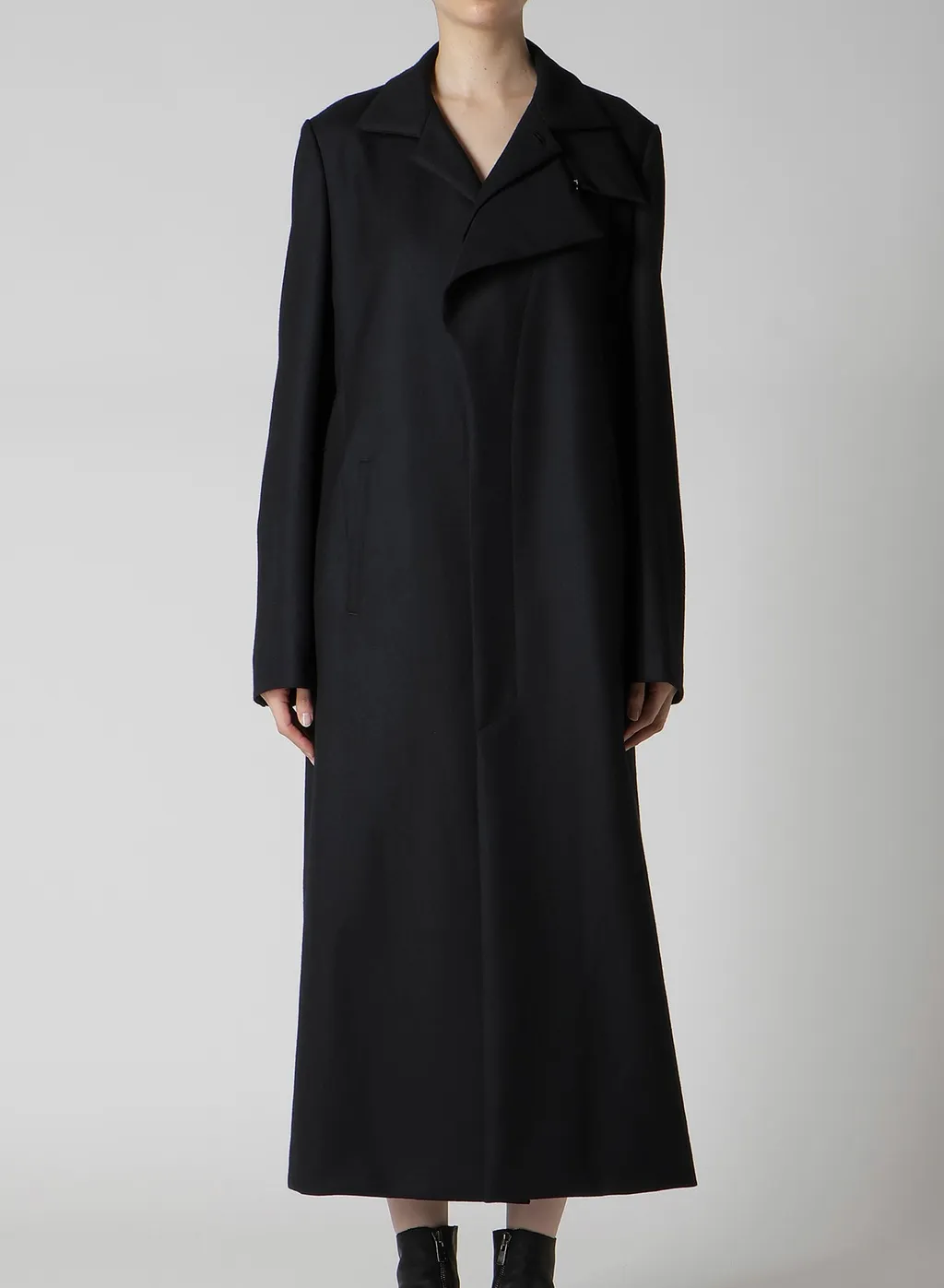 W/Saxony R Double Layered Long Coat