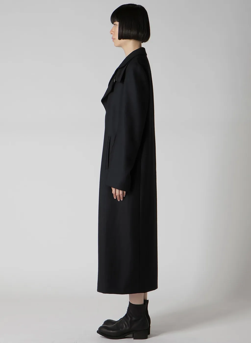 W/Saxony R Double Layered Long Coat