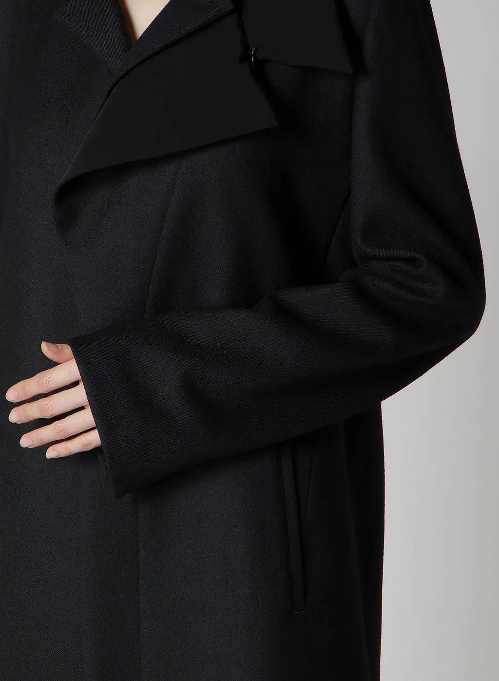 W/Saxony R Double Layered Long Coat