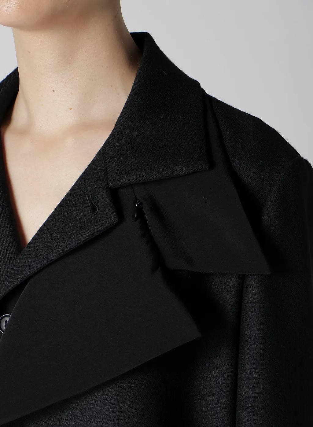 W/Saxony R Double Layered Long Coat