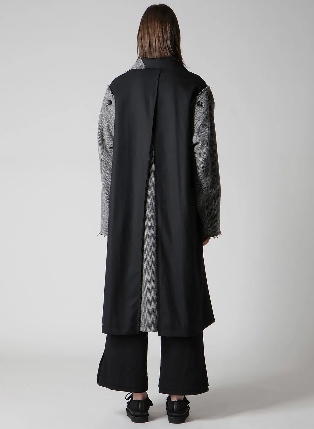W/Saxony B/Tweed Stand Coat