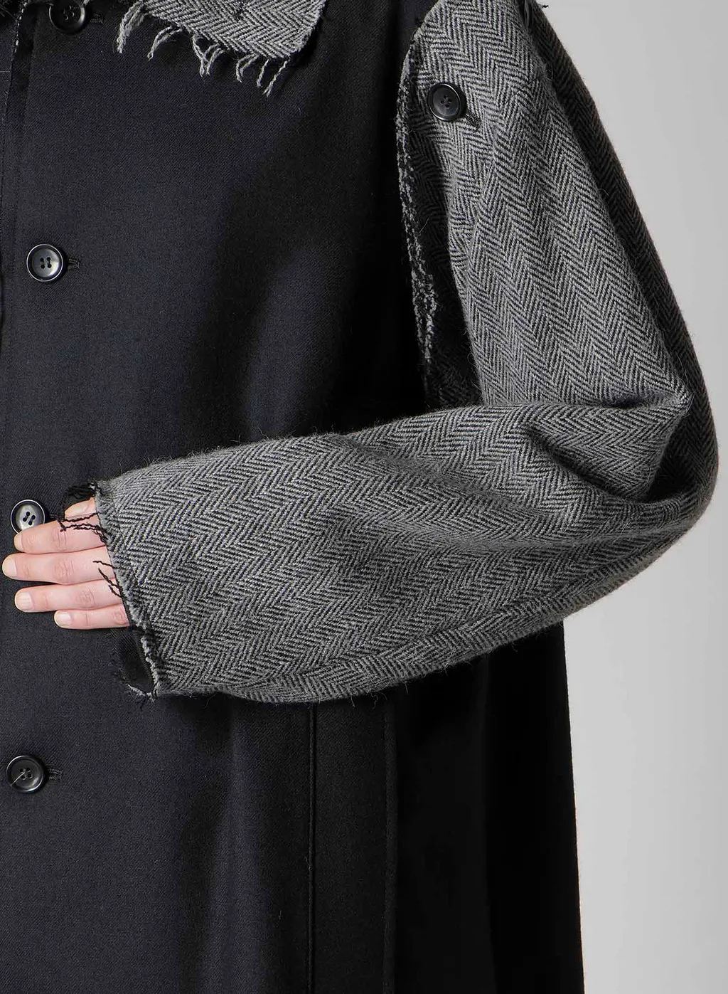 W/Saxony B/Tweed Stand Coat