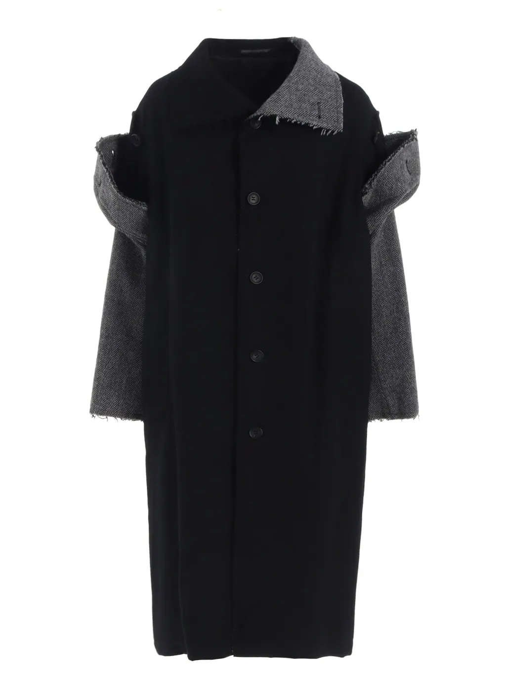 W/Saxony B/Tweed Stand Coat