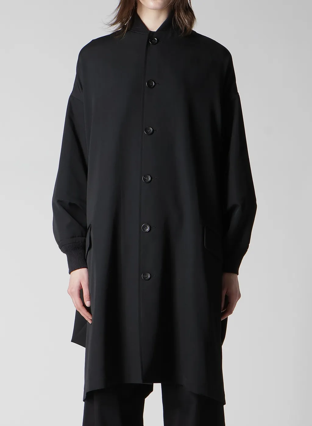 Gabardine Padded Drape Coat