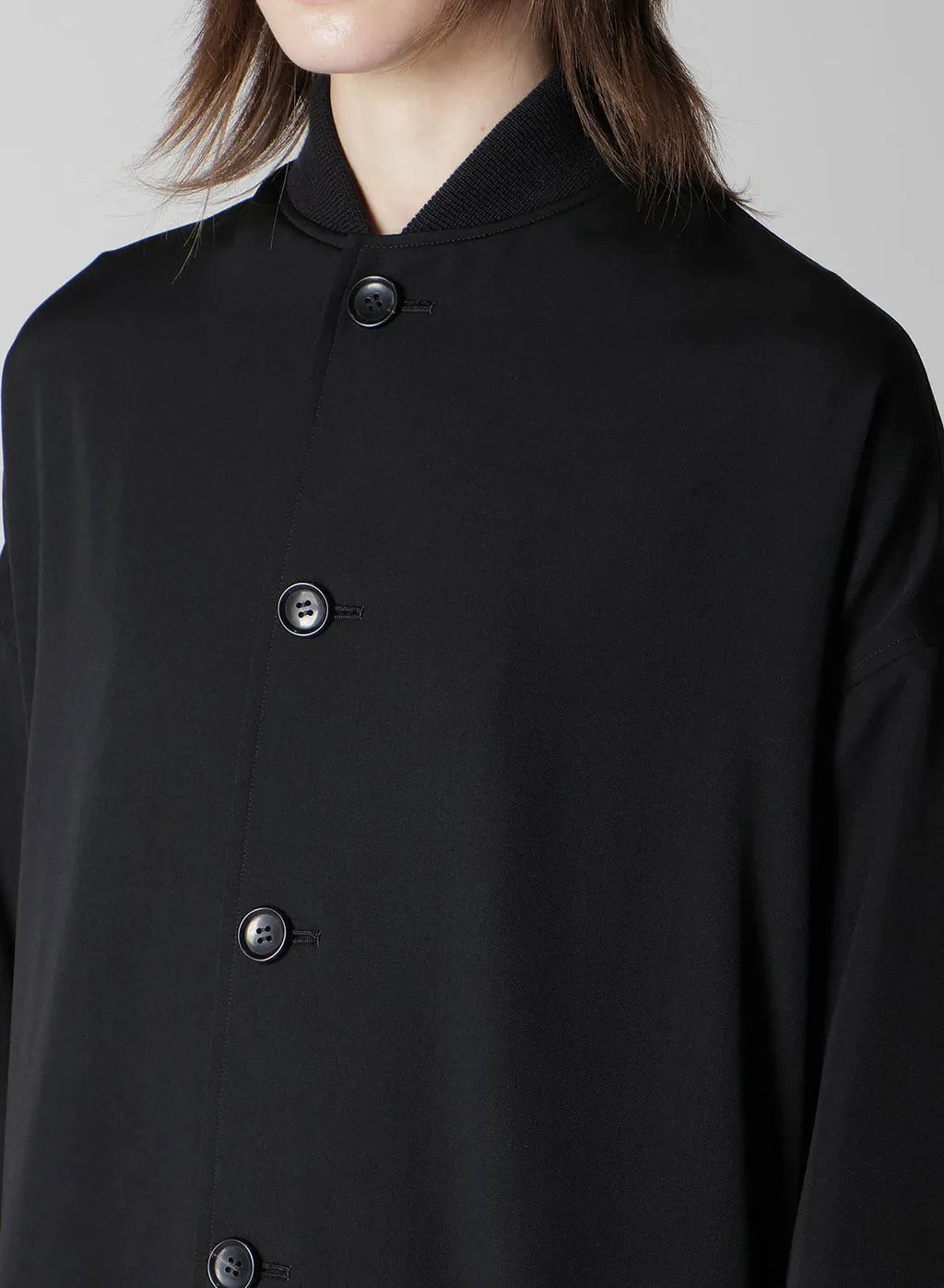 Gabardine Padded Drape Coat
