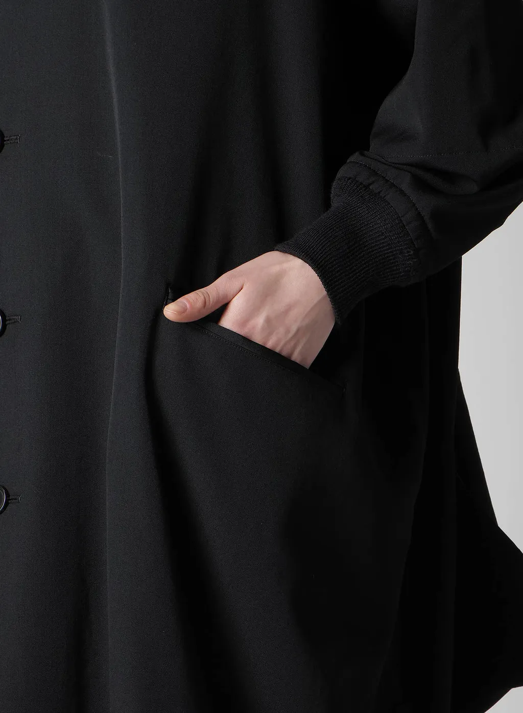 Gabardine Padded Drape Coat
