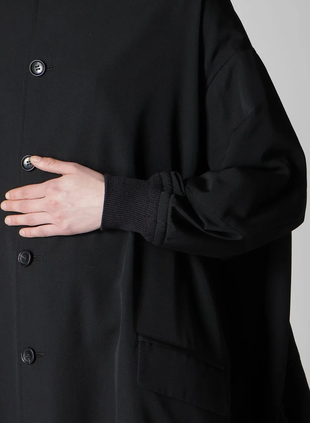 Gabardine Padded Drape Coat