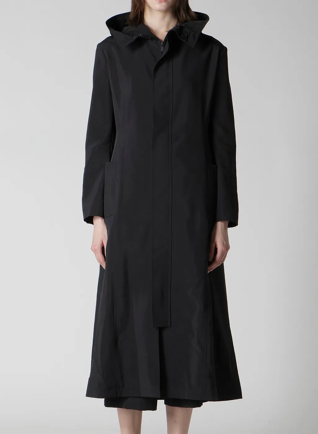 Ny/Si Taffeta Hooded Zip Coat