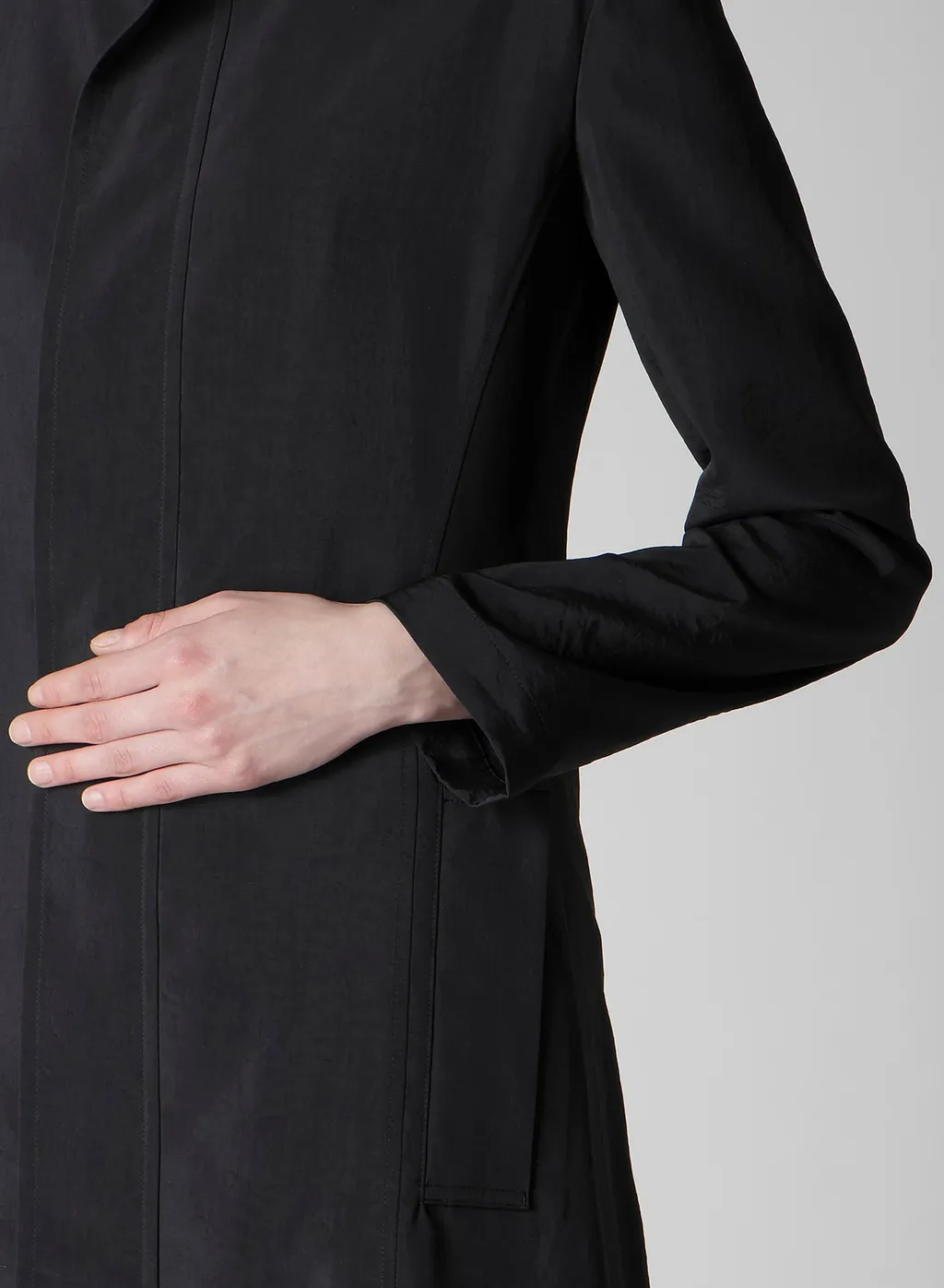 Ny/Si Taffeta Hooded Zip Coat