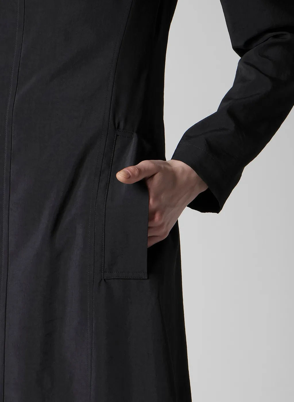 Ny/Si Taffeta Hooded Zip Coat