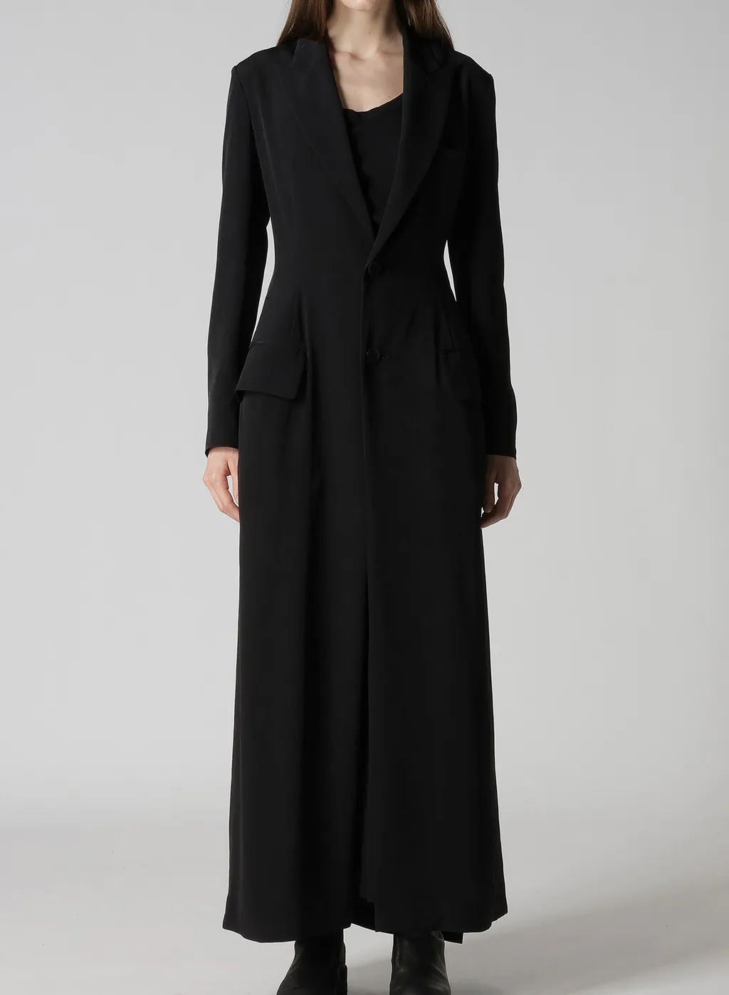 Ta/Pe Crepe De Chine Back Lace Up Long Coat