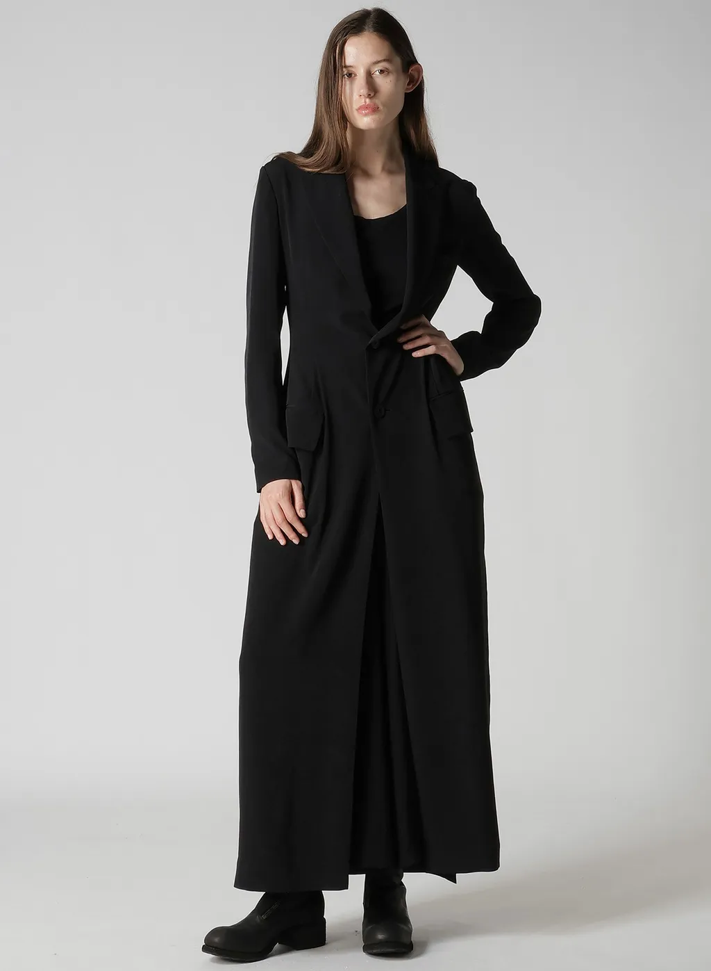 Ta/Pe Crepe De Chine Back Lace Up Long Coat
