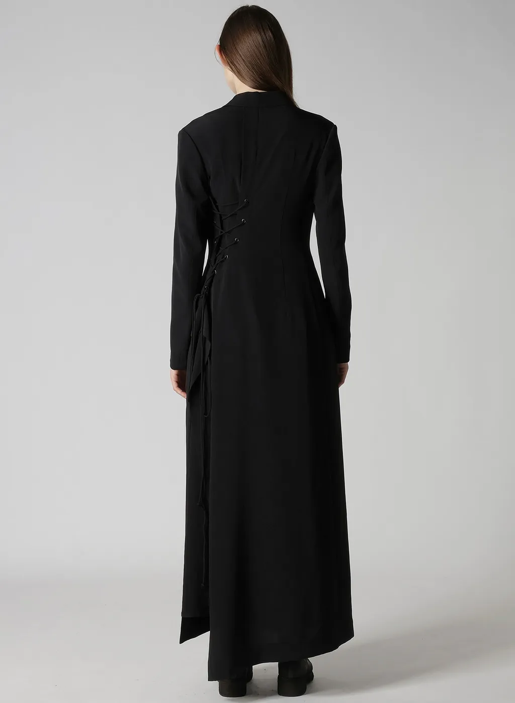Ta/Pe Crepe De Chine Back Lace Up Long Coat