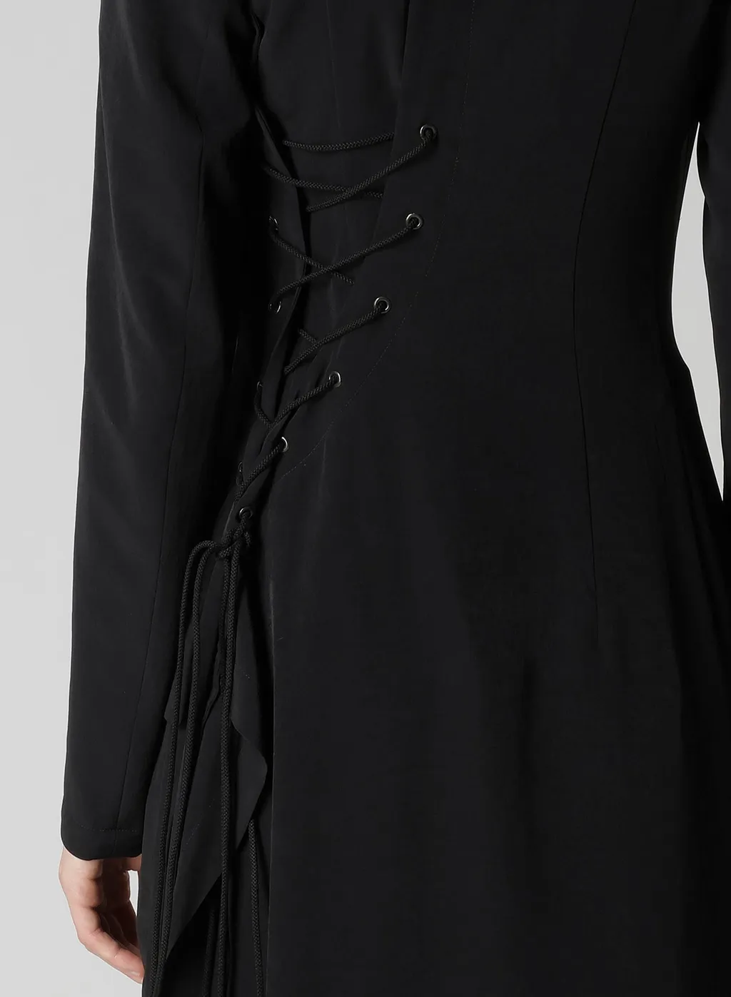 Ta/Pe Crepe De Chine Back Lace Up Long Coat