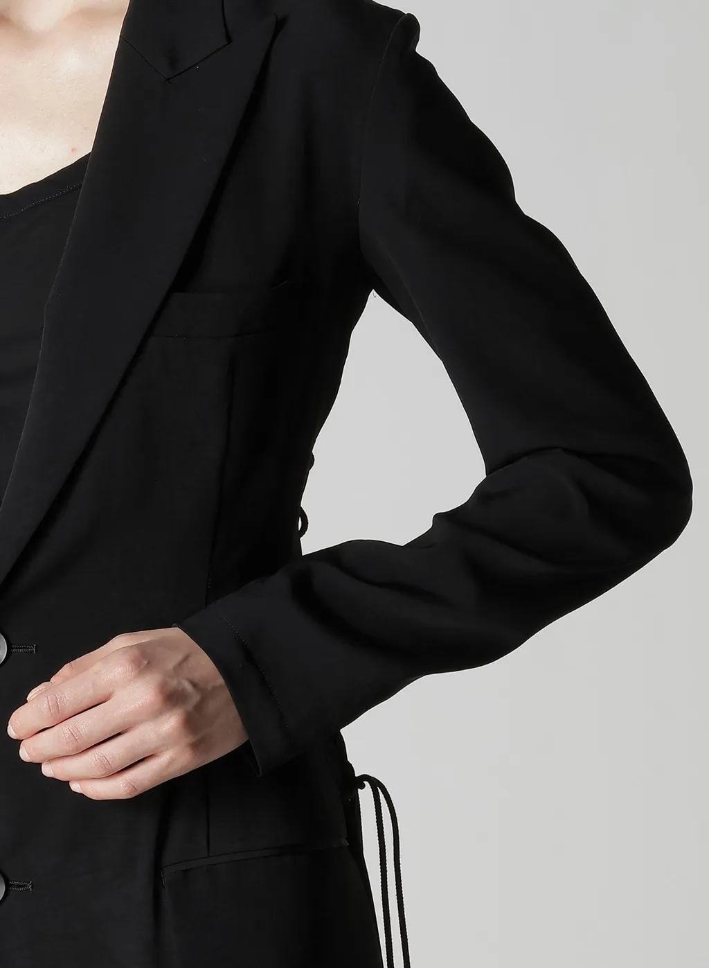 Ta/Pe Crepe De Chine Back Lace Up Long Coat