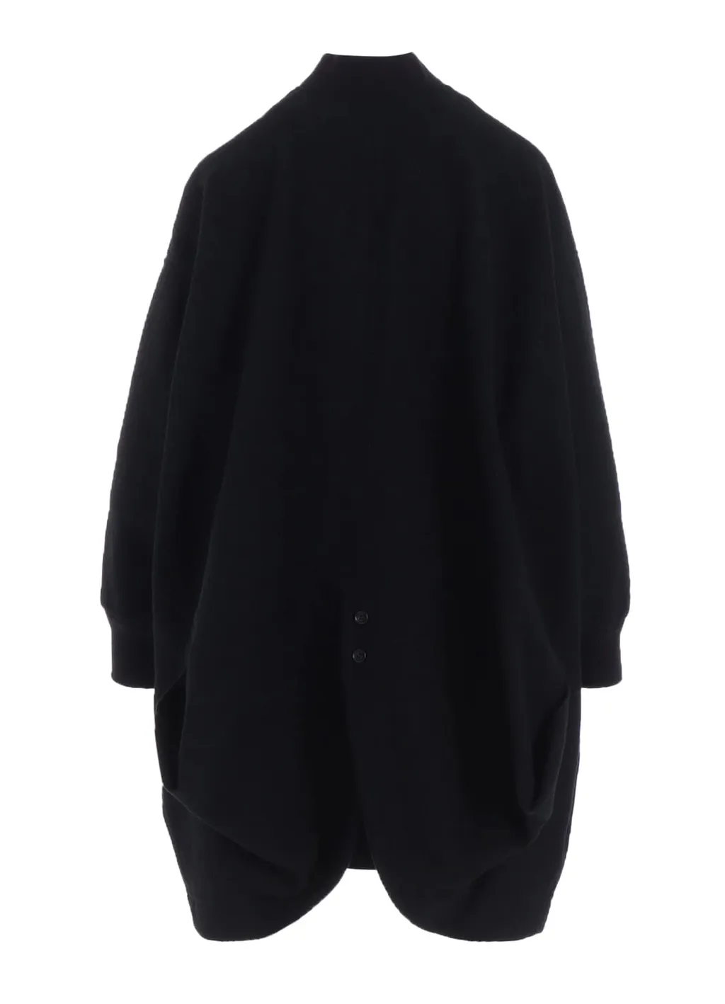Shrinked Wool Serge Padded Drape Coat