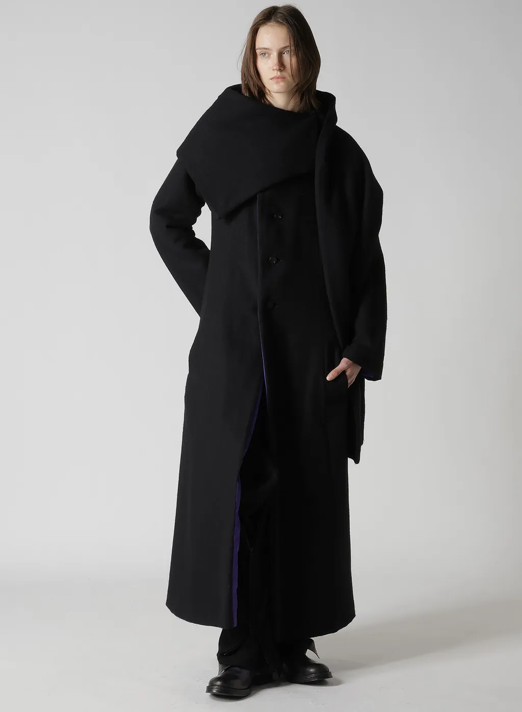 Wool Viyella Reversible Stole D Coat