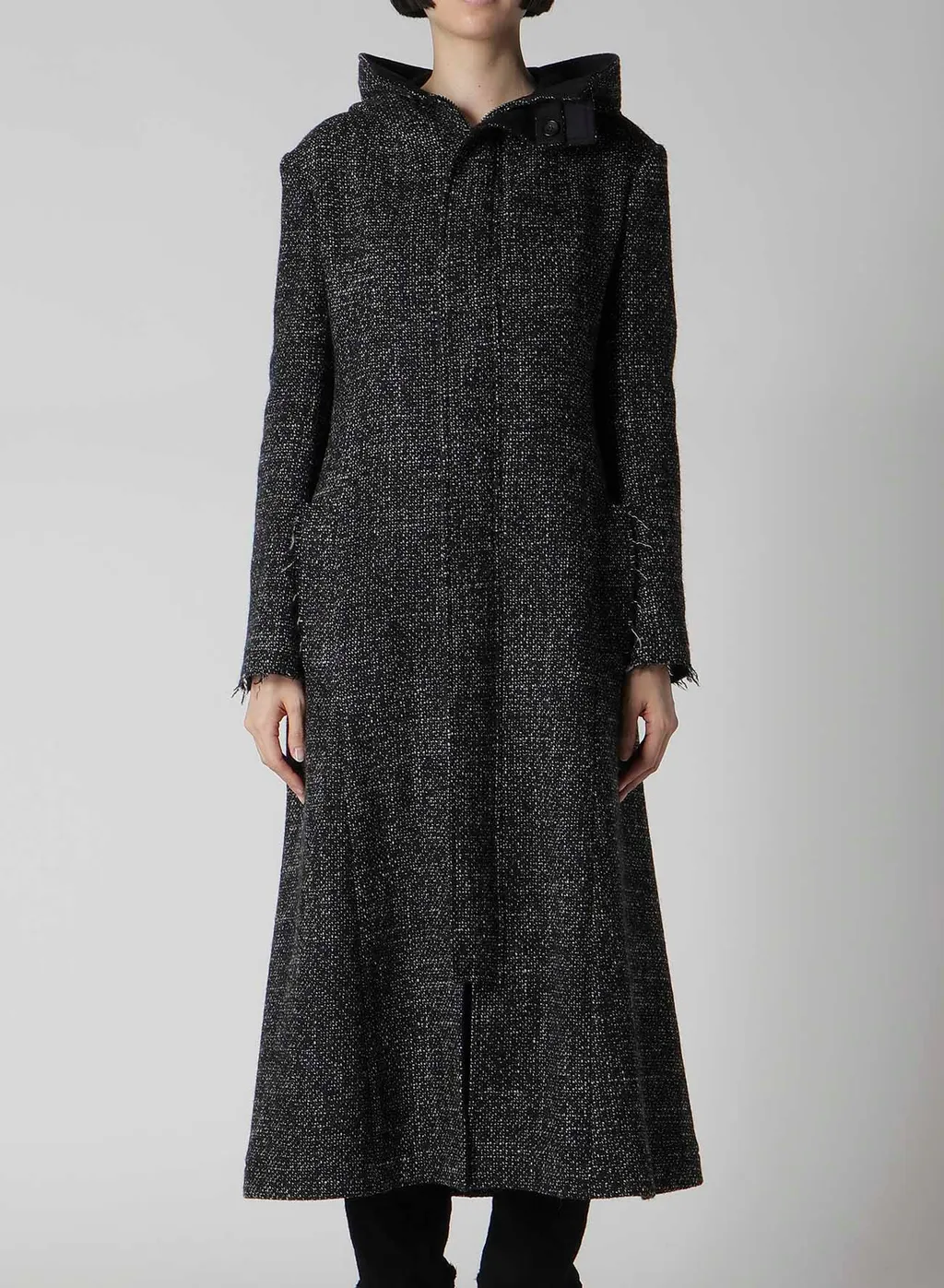 Handmade Tweed Hooded Zip Coat