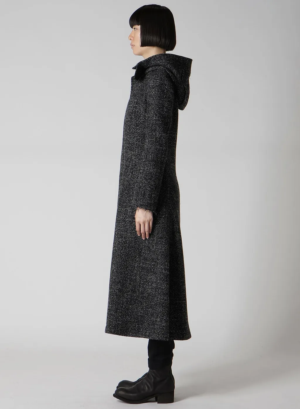 Handmade Tweed Hooded Zip Coat