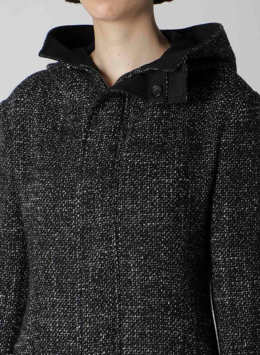 Handmade Tweed Hooded Zip Coat