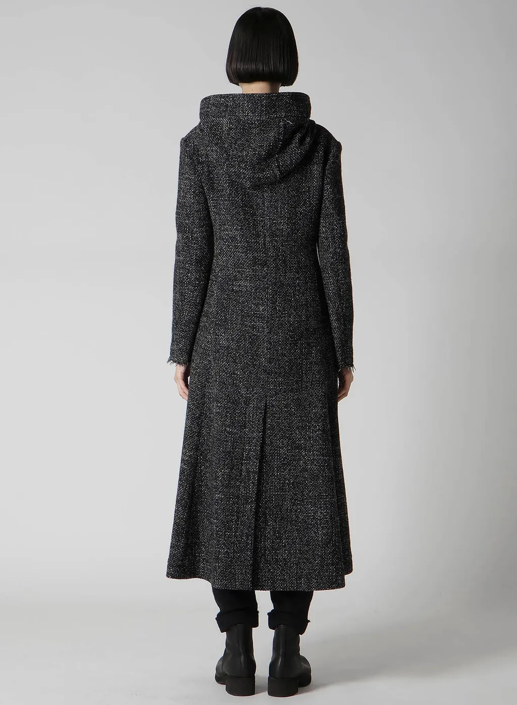Handmade Tweed Hooded Zip Coat
