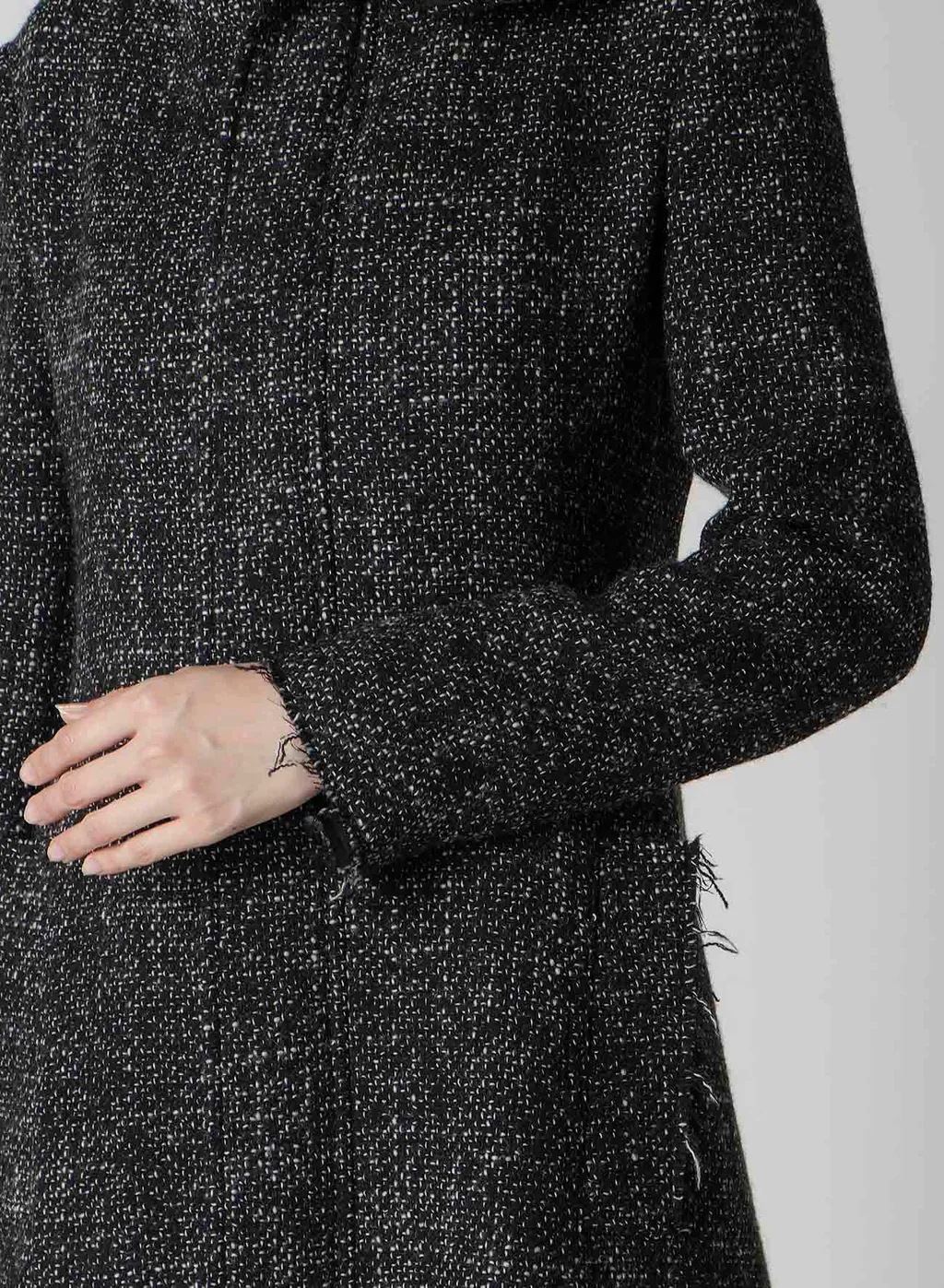 Handmade Tweed Hooded Zip Coat