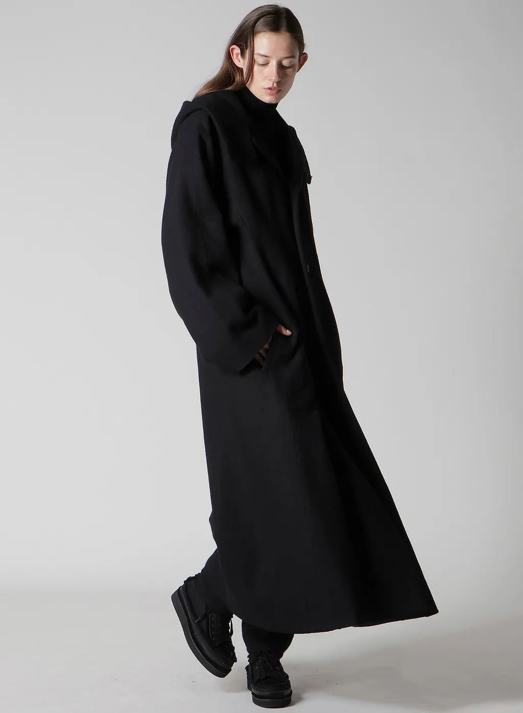 Wool Viyella Reversible Hooded Coat
