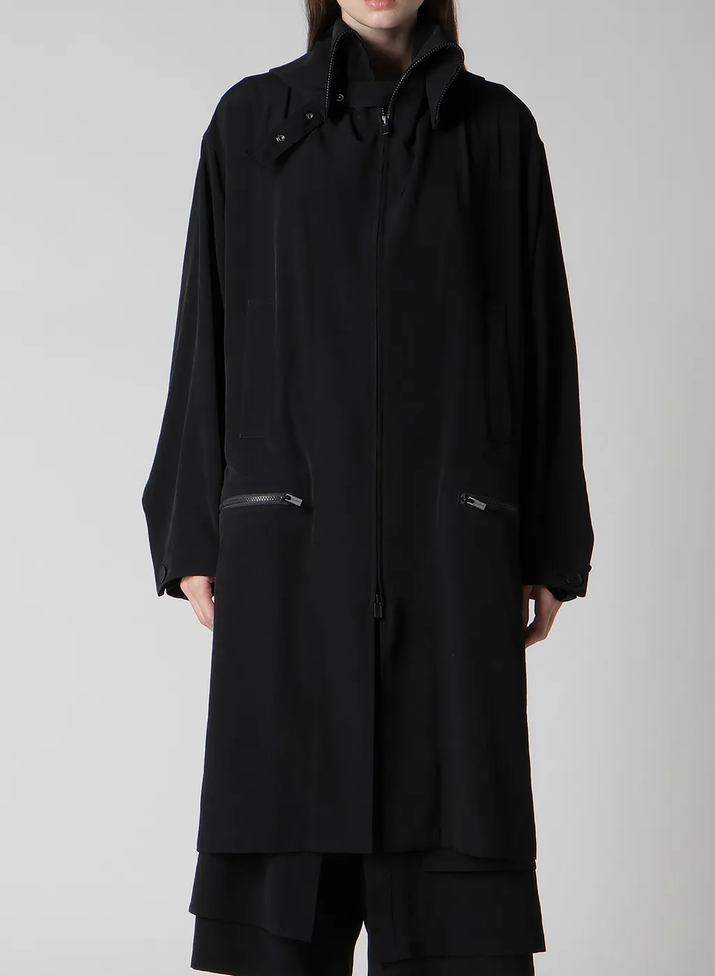 Ta/Pe Crepe De Chine B Collar Coat