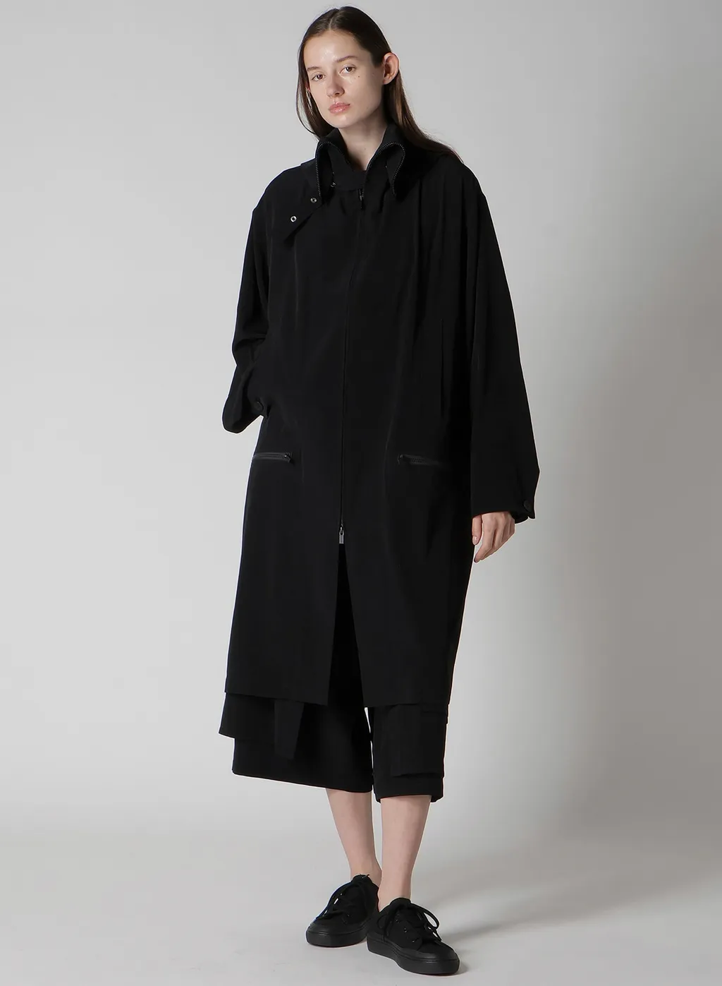 Ta/Pe Crepe De Chine B Collar Coat