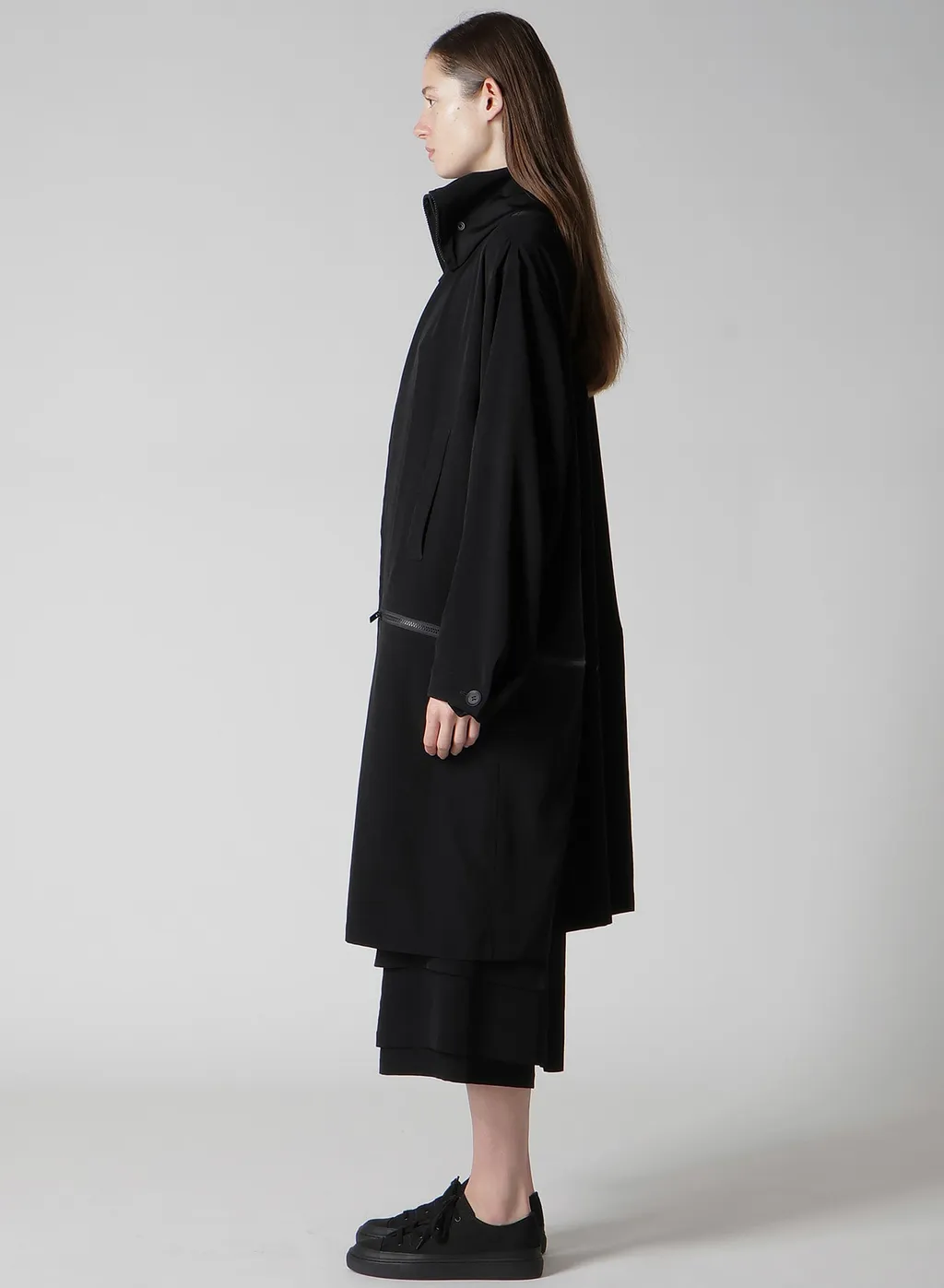 Ta/Pe Crepe De Chine B Collar Coat