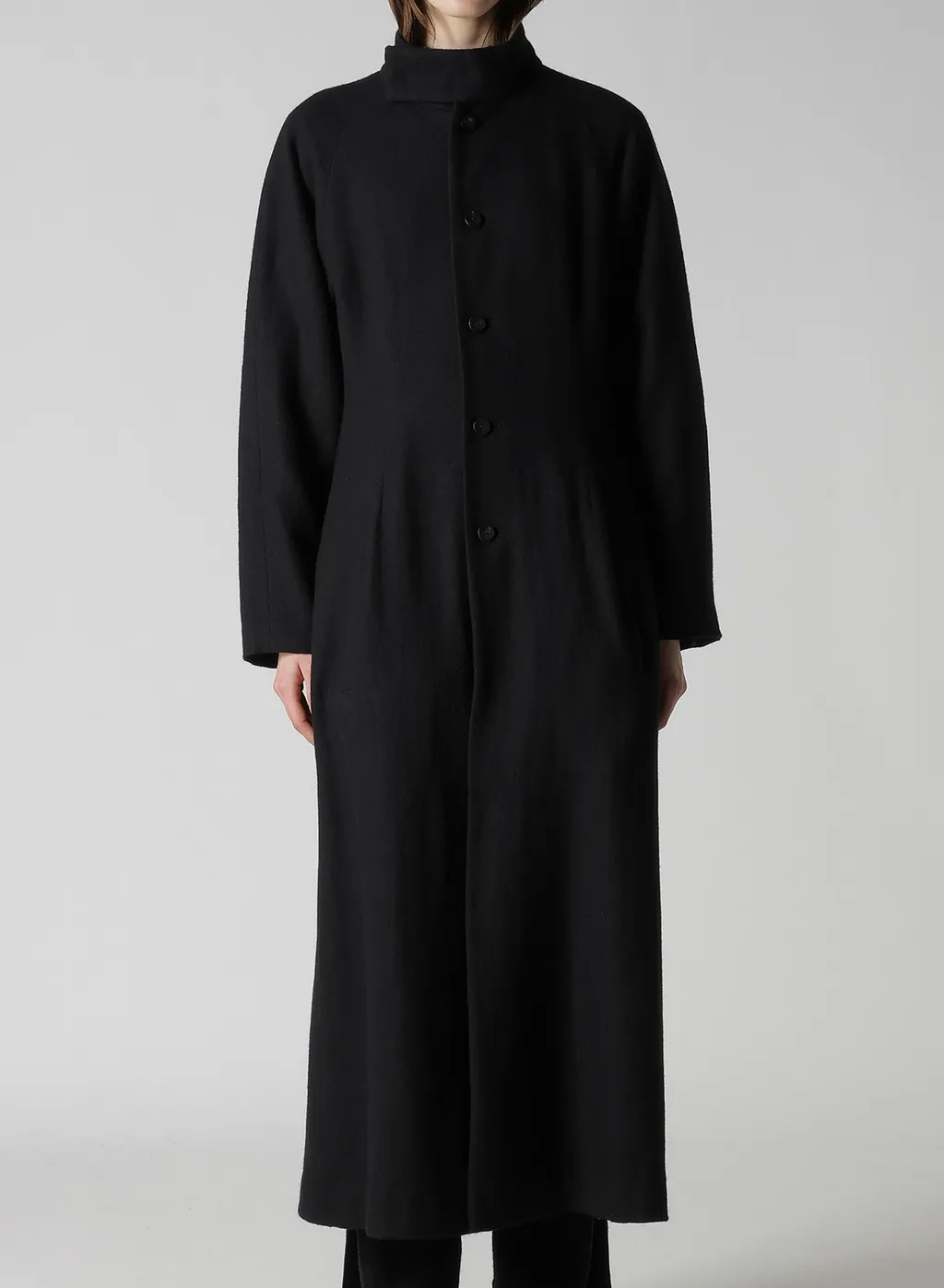 Wool Viyella Reversible Stand Collar Coat