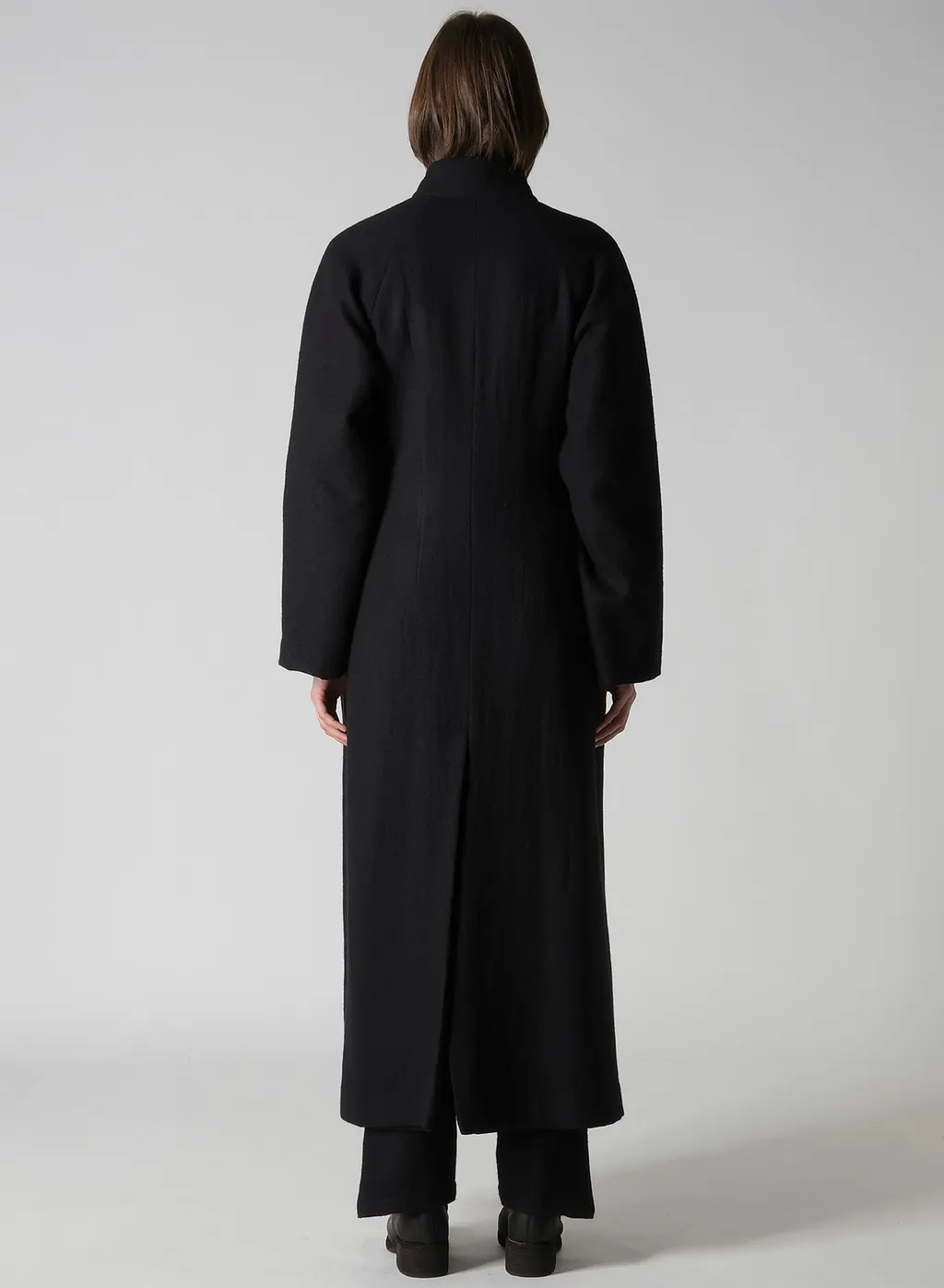 Wool Viyella Reversible Stand Collar Coat